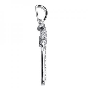 Diamond Palm Tree Pendant Necklace 0.13 CTW 14K White Gold Over Sterling Silver 18 Inch Chain