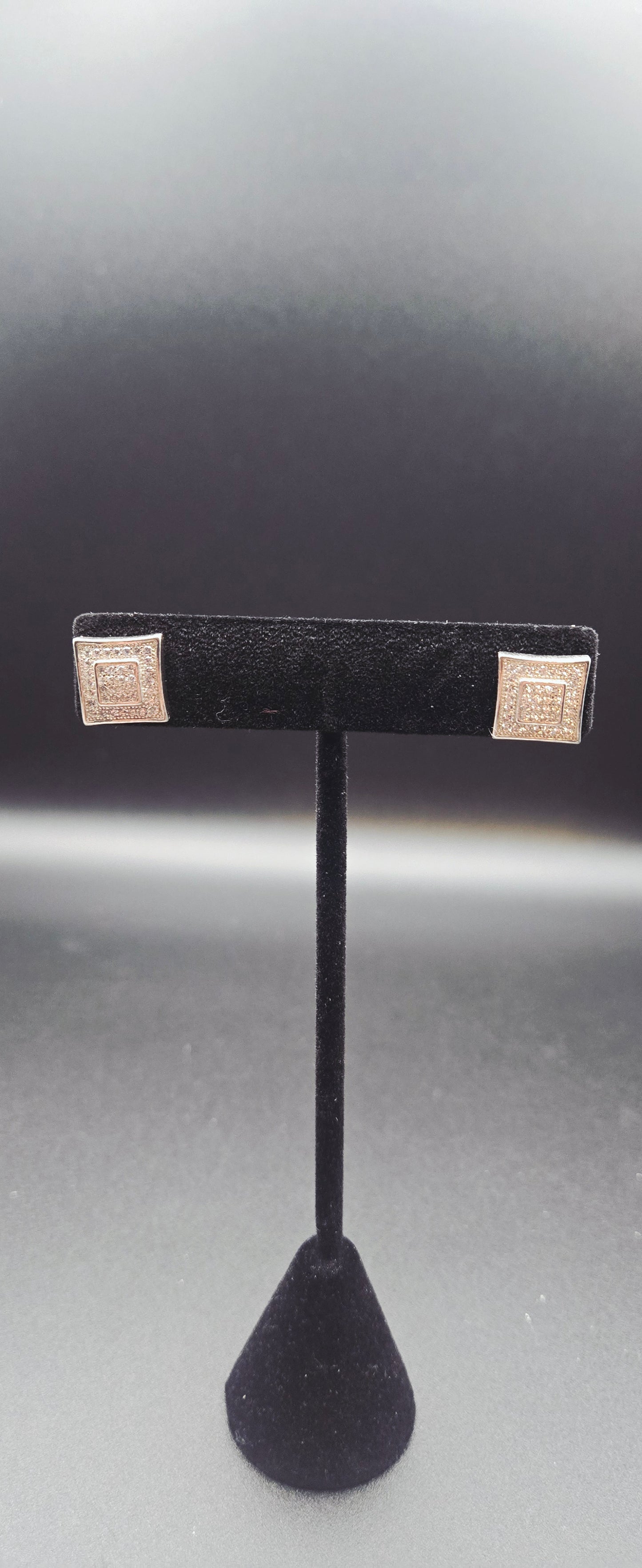 925 Sterling Silver Square Stud Earrings Minimalist Geometric Earrings