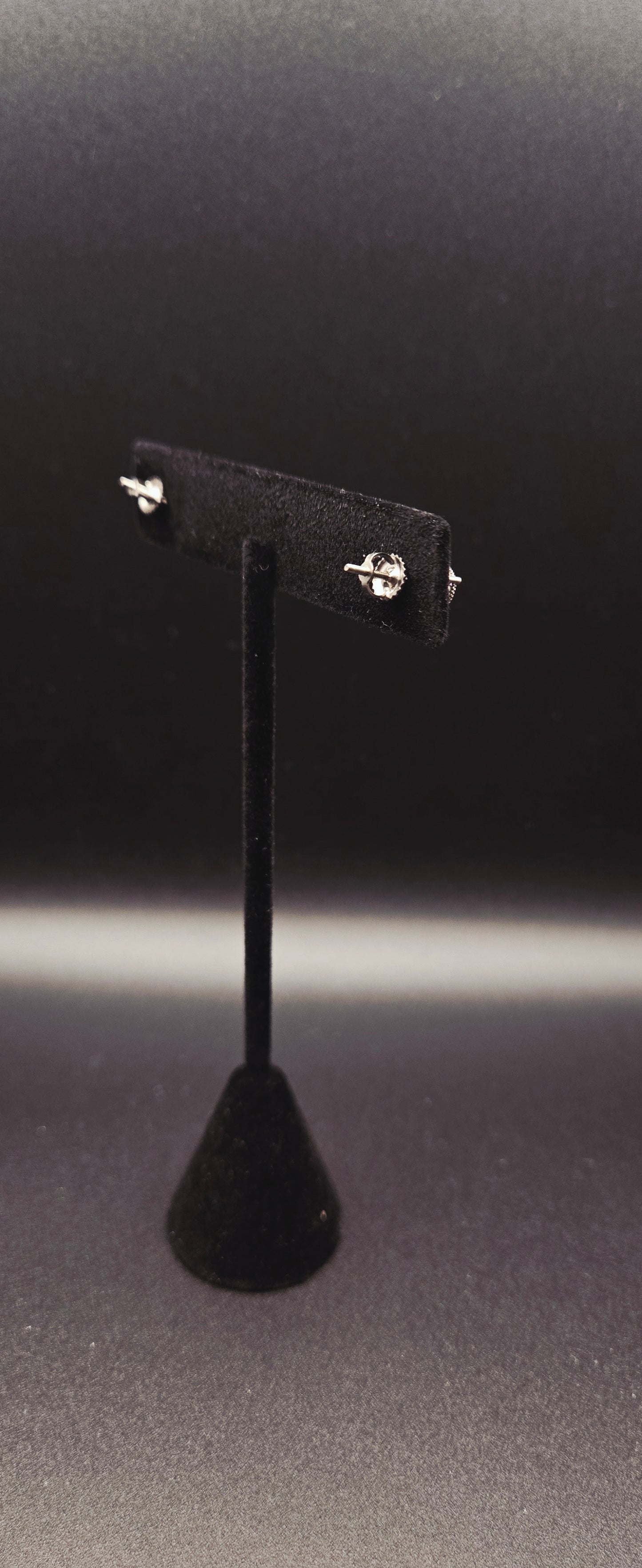 Black Diamond Stud Earrings 0.25 CTW Black Rhodium Sterling Silver Mens Square Studs